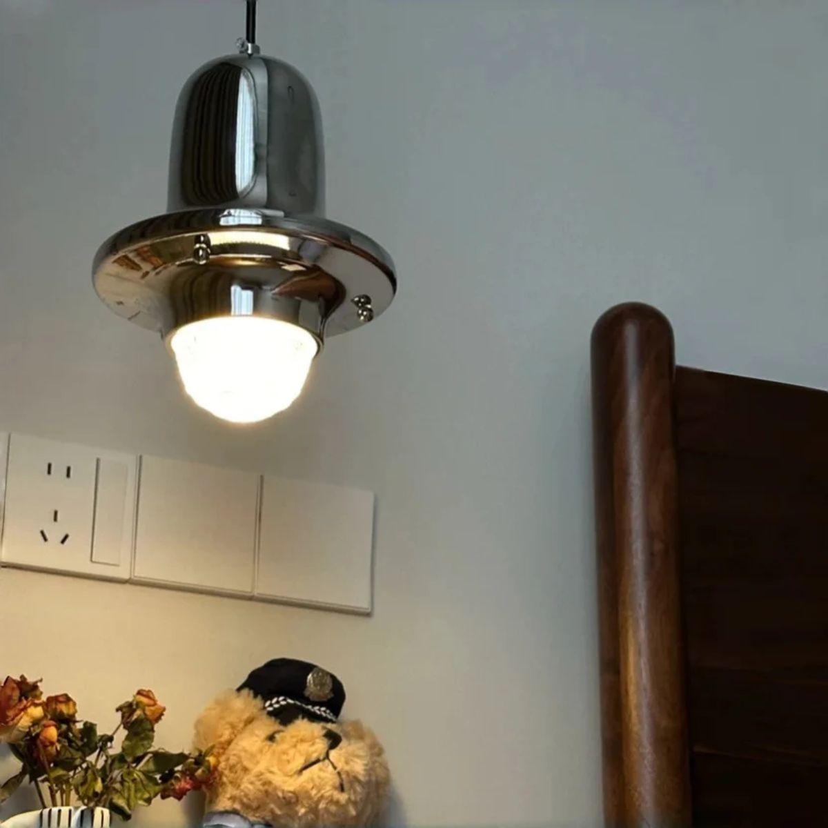 Hanging Pendant Lighting Fixture With Metal Bauhaus Design