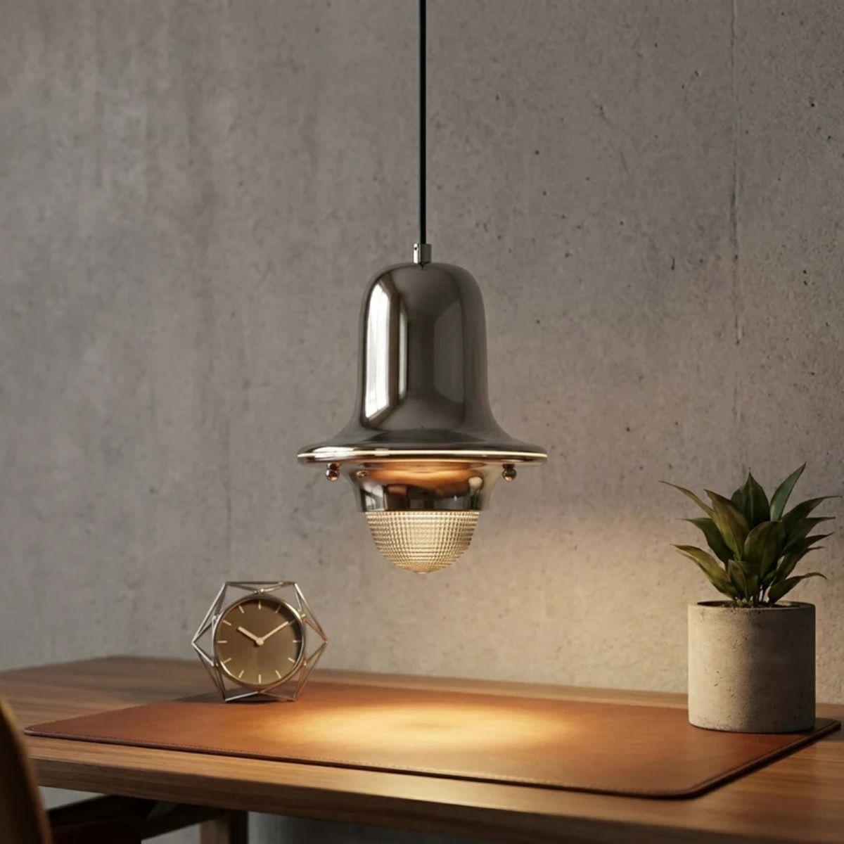 Hanging Pendant Lighting Fixture With Metal Bauhaus Design