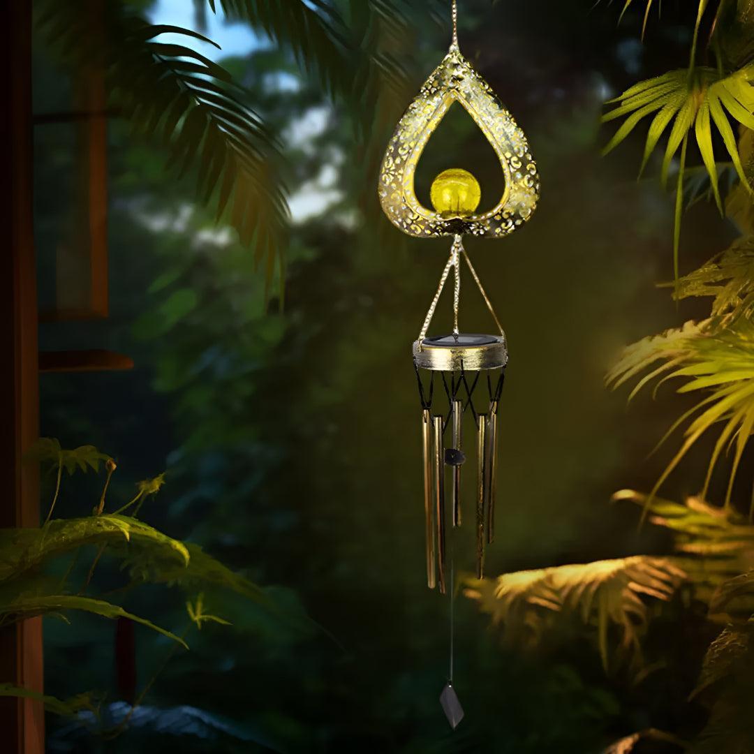 Heart-Shaped Solar Garden Light with Chime