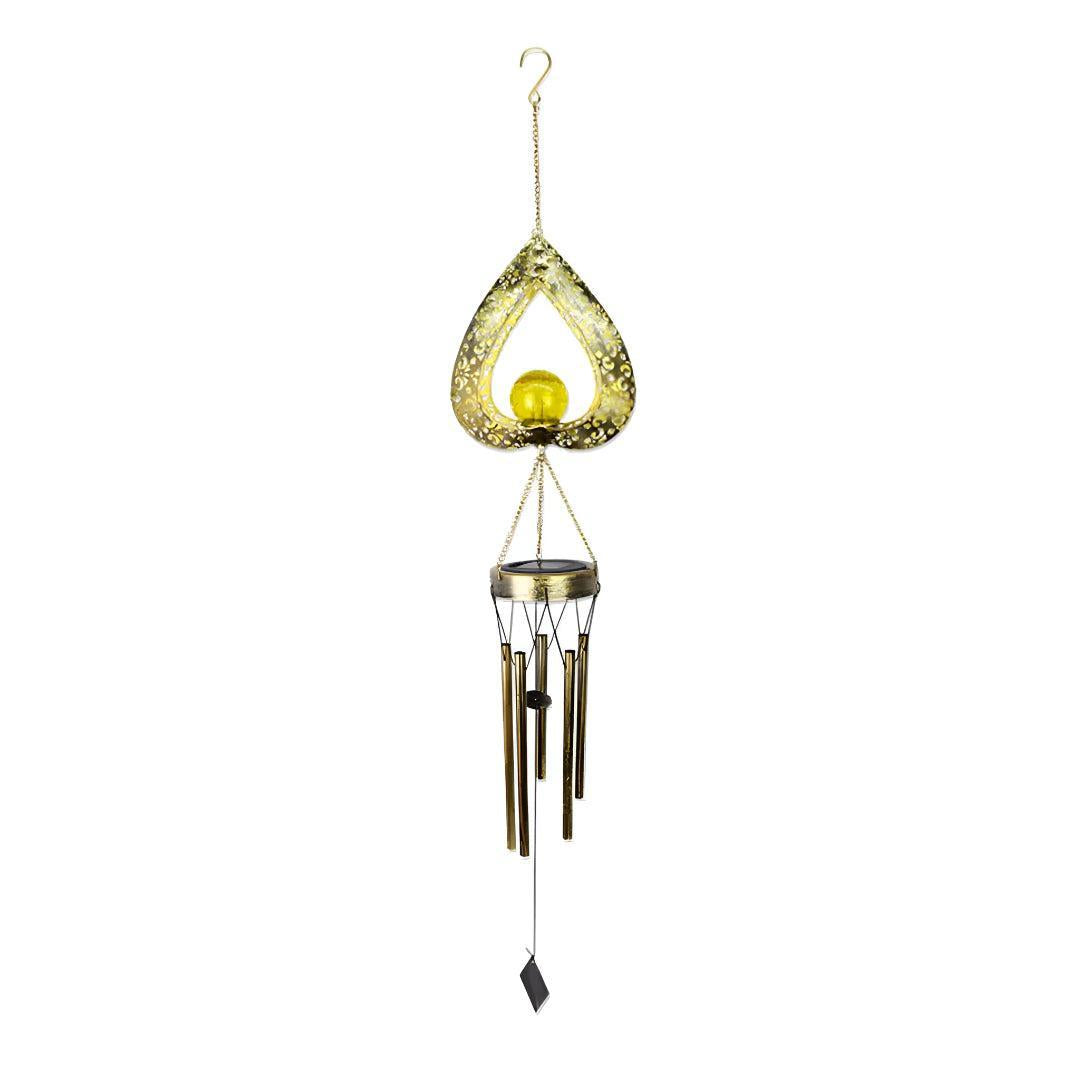 Heart-Shaped Solar Garden Light with Chime