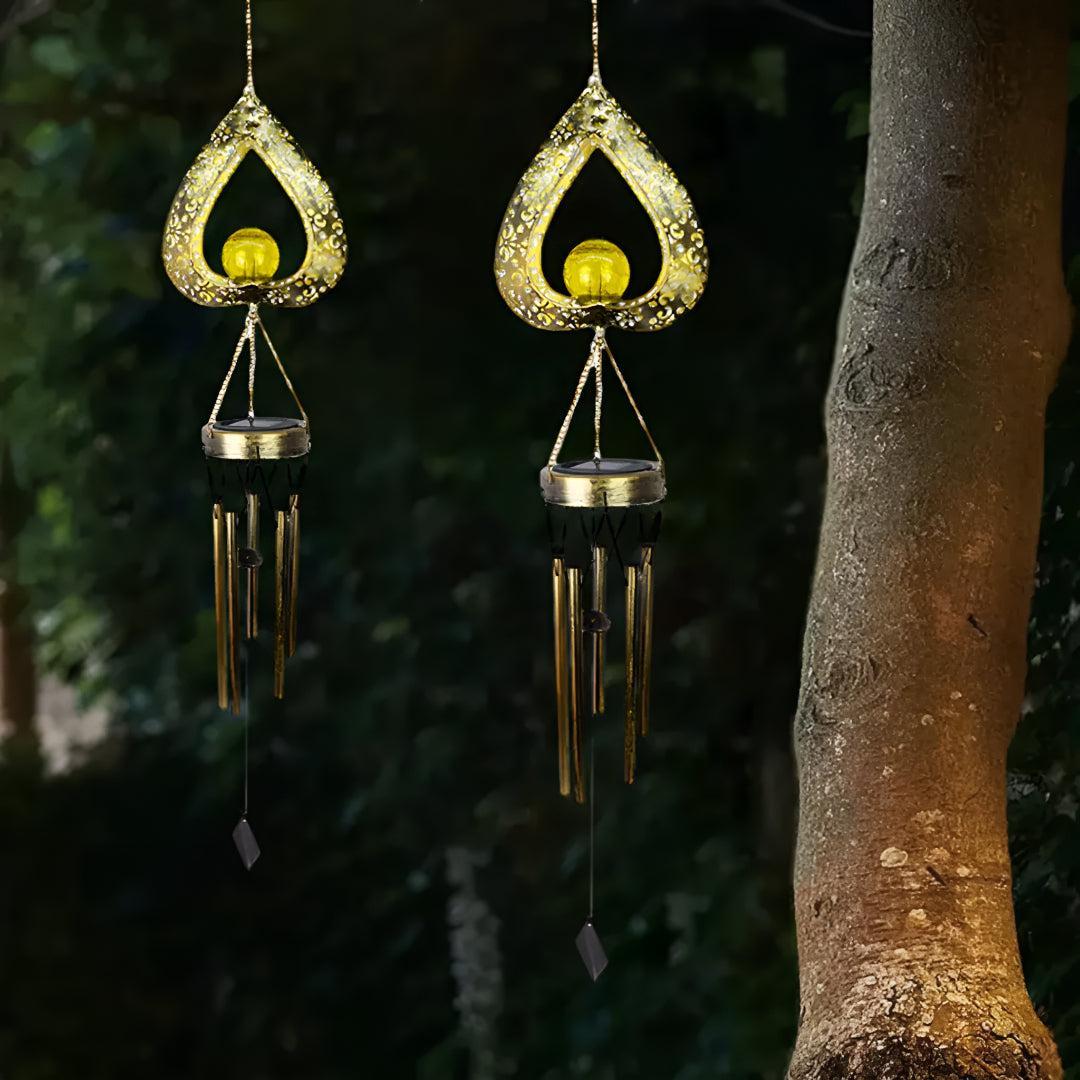 Heart-Shaped Solar Garden Light with Chime