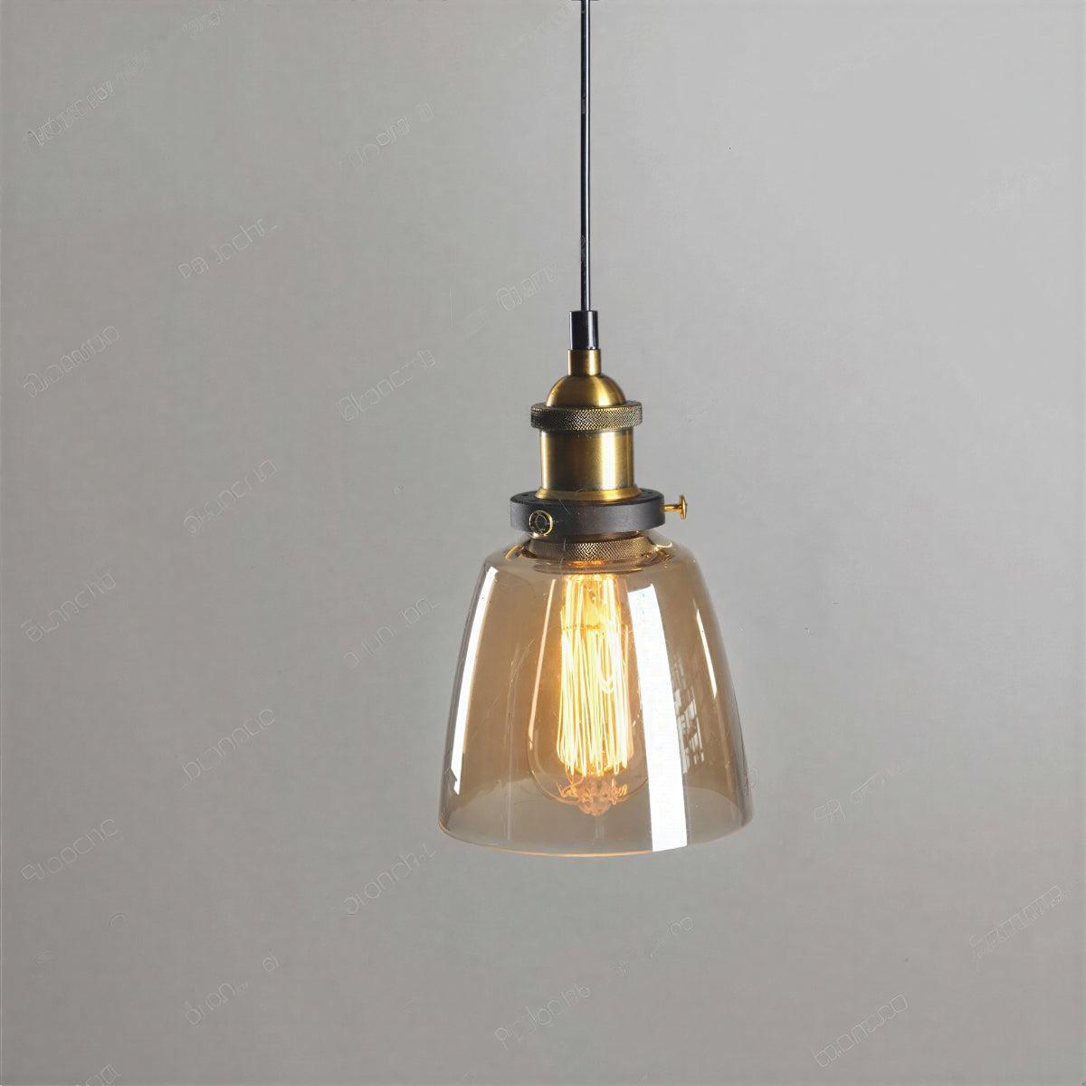 Industrial Glass Hanging Pendant Light With Modern Minimalist Design