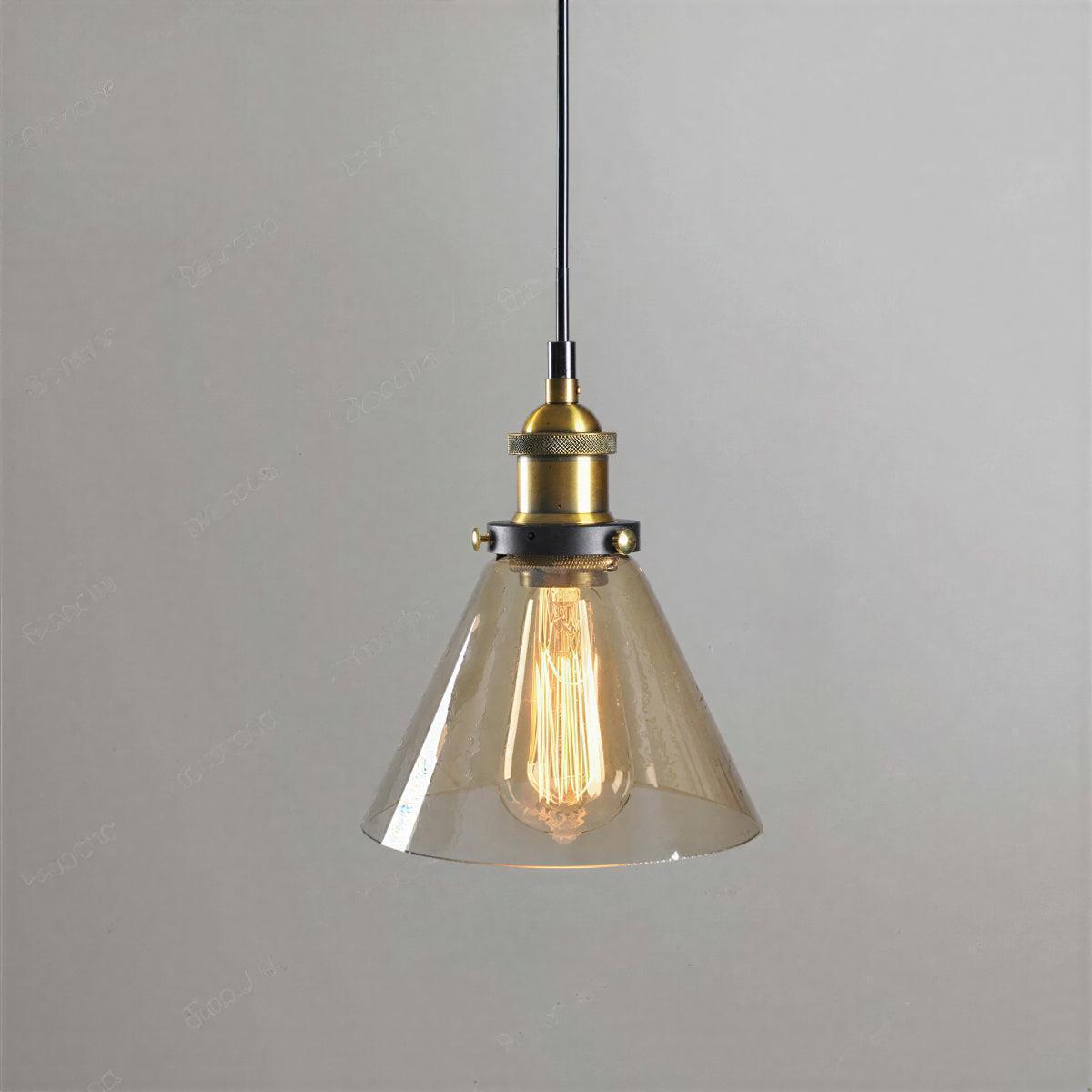 Industrial Glass Hanging Pendant Light With Modern Minimalist Design