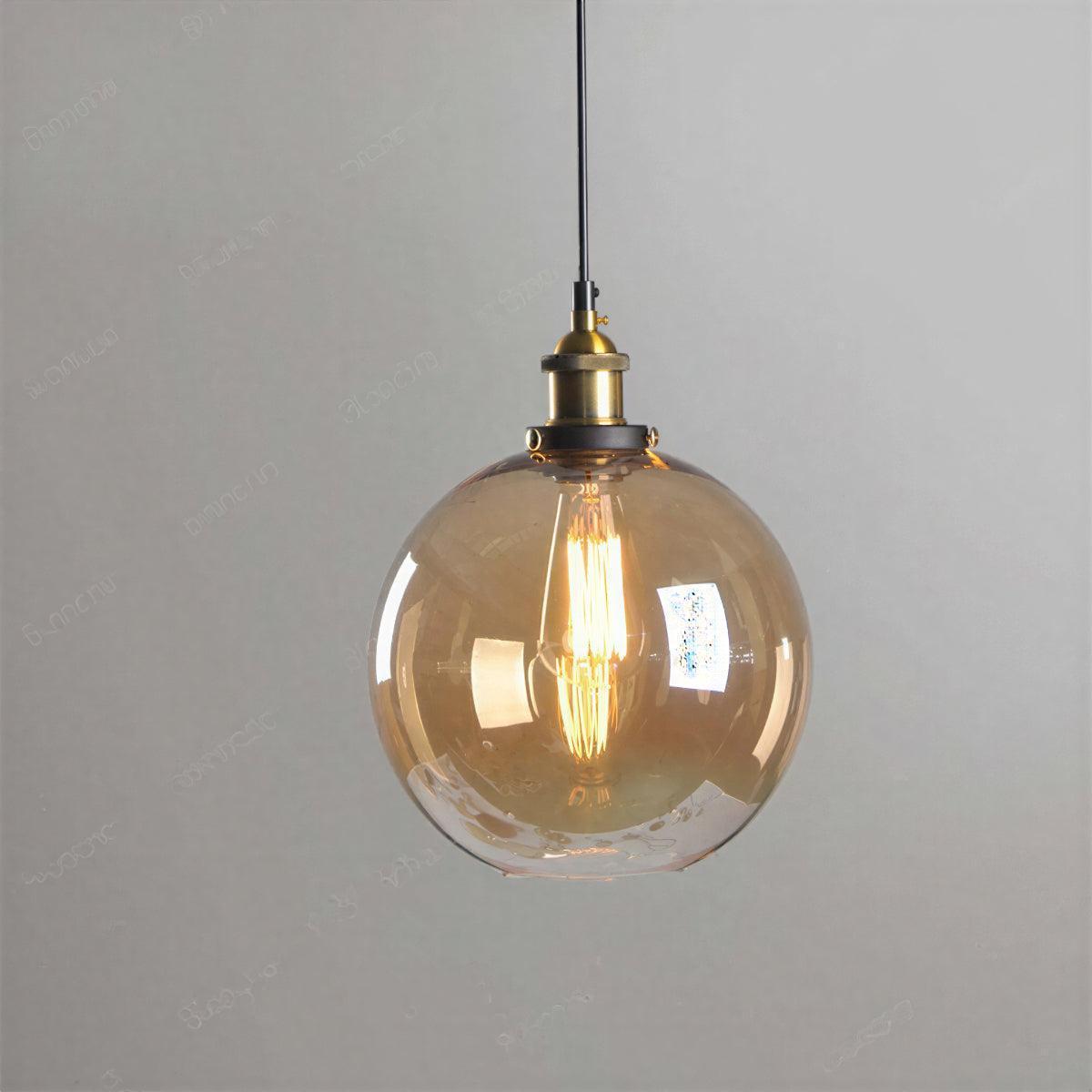 Industrial Glass Hanging Pendant Light With Modern Minimalist Design