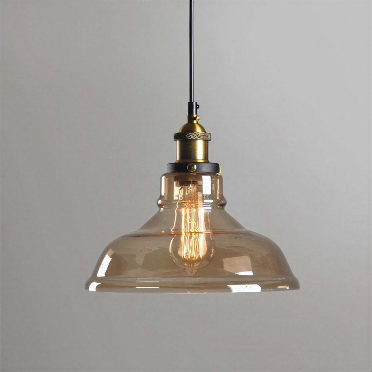 Industrial Glass Hanging Pendant Light With Modern Minimalist Design