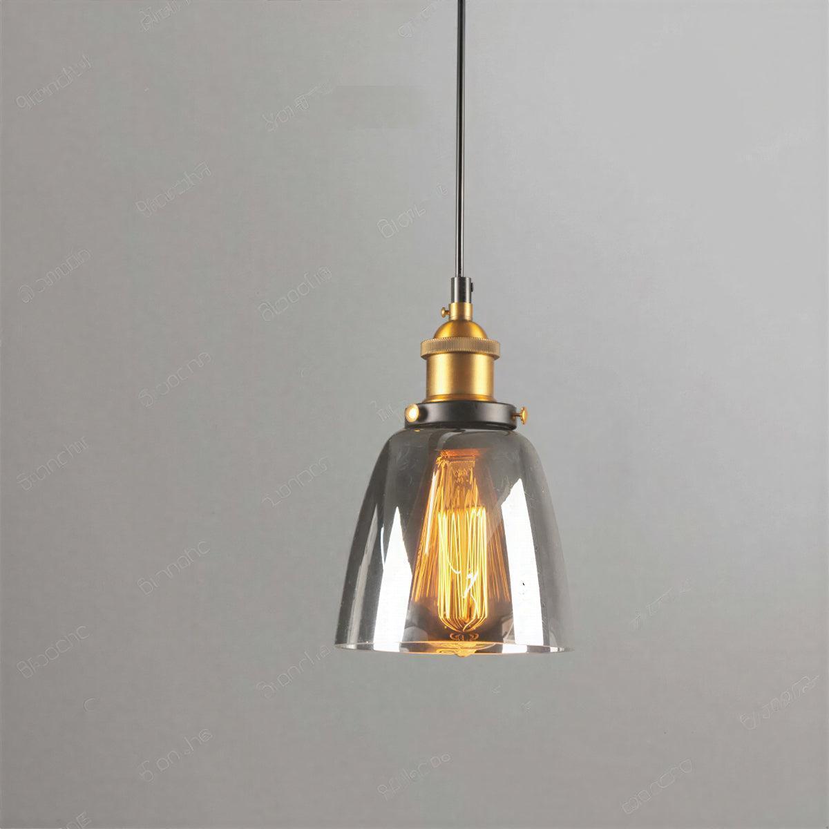 Industrial Glass Hanging Pendant Light With Modern Minimalist Design