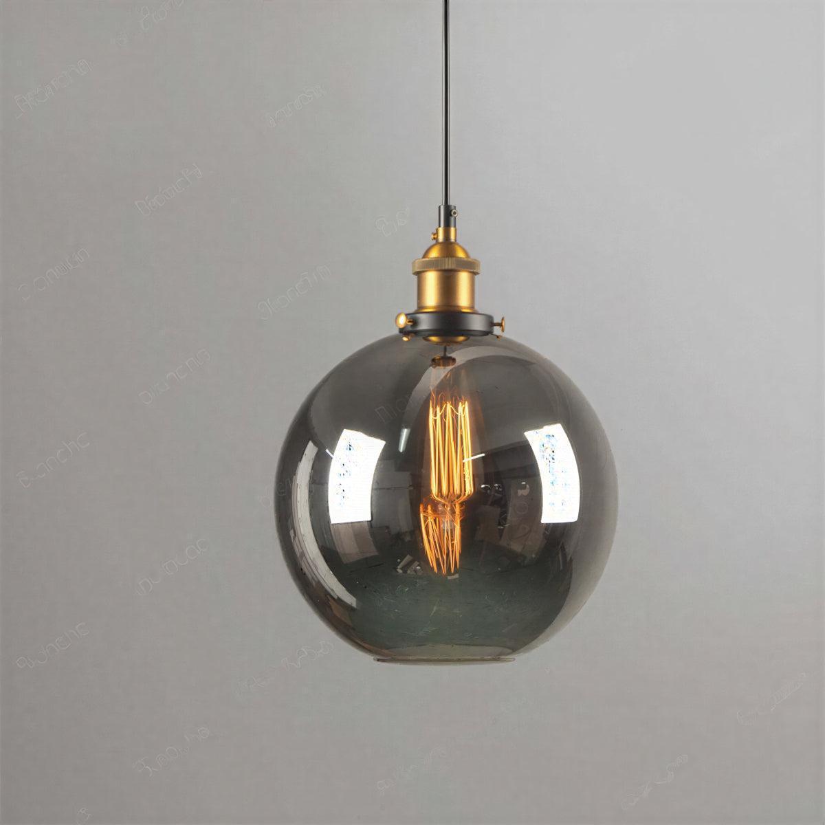 Industrial Glass Hanging Pendant Light With Modern Minimalist Design