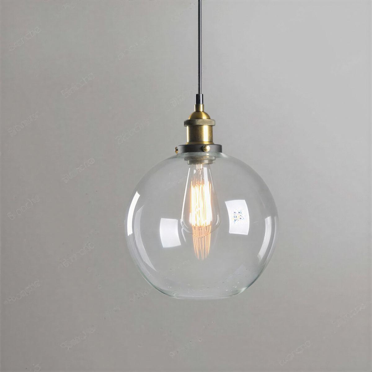Industrial Glass Hanging Pendant Light With Modern Minimalist Design