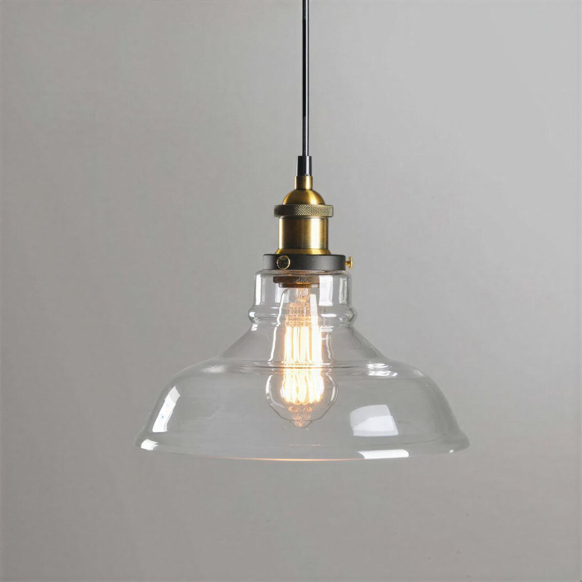 Industrial Glass Hanging Pendant Light With Modern Minimalist Design