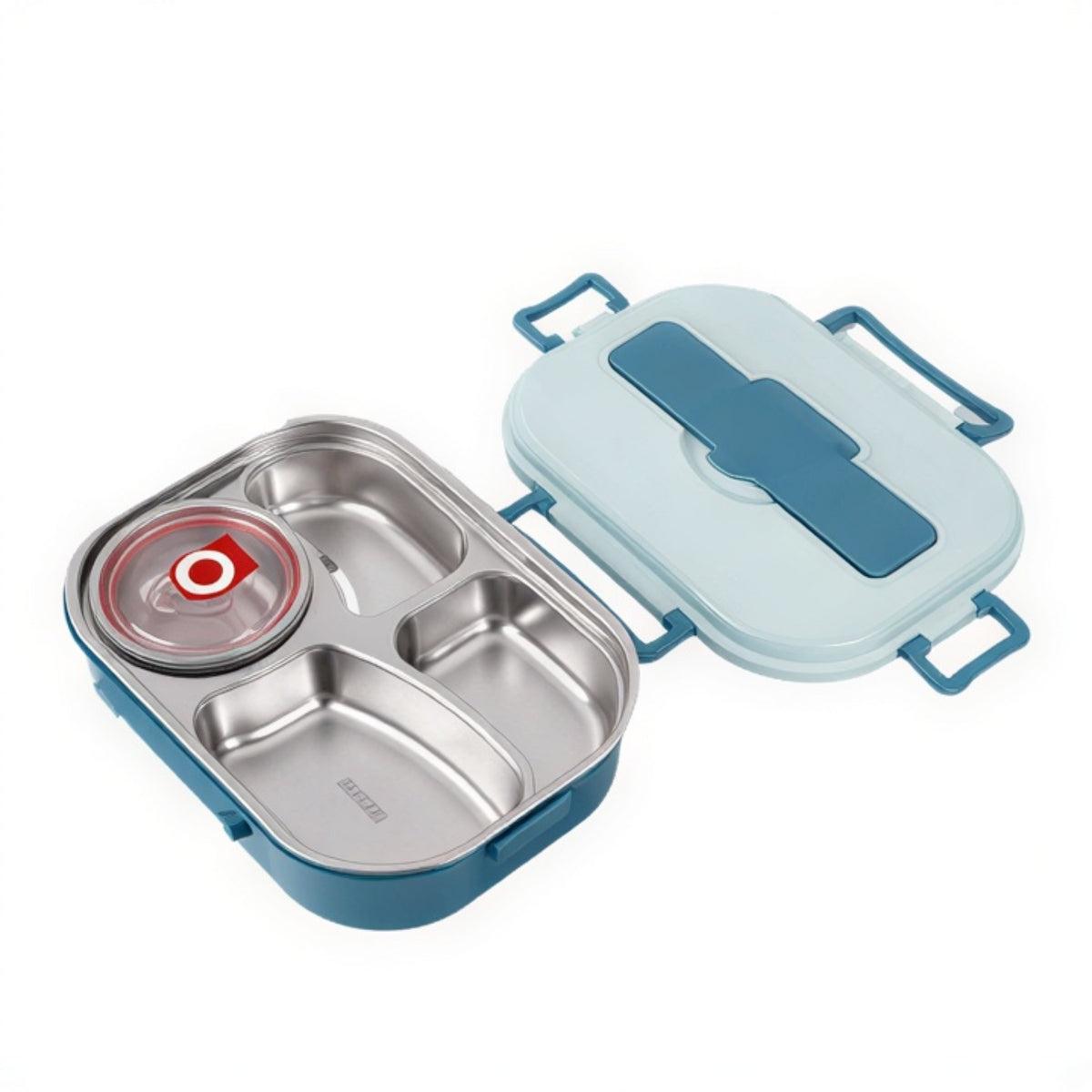 Insulated Lunch Box With Compartmentalised Trays And Utensils