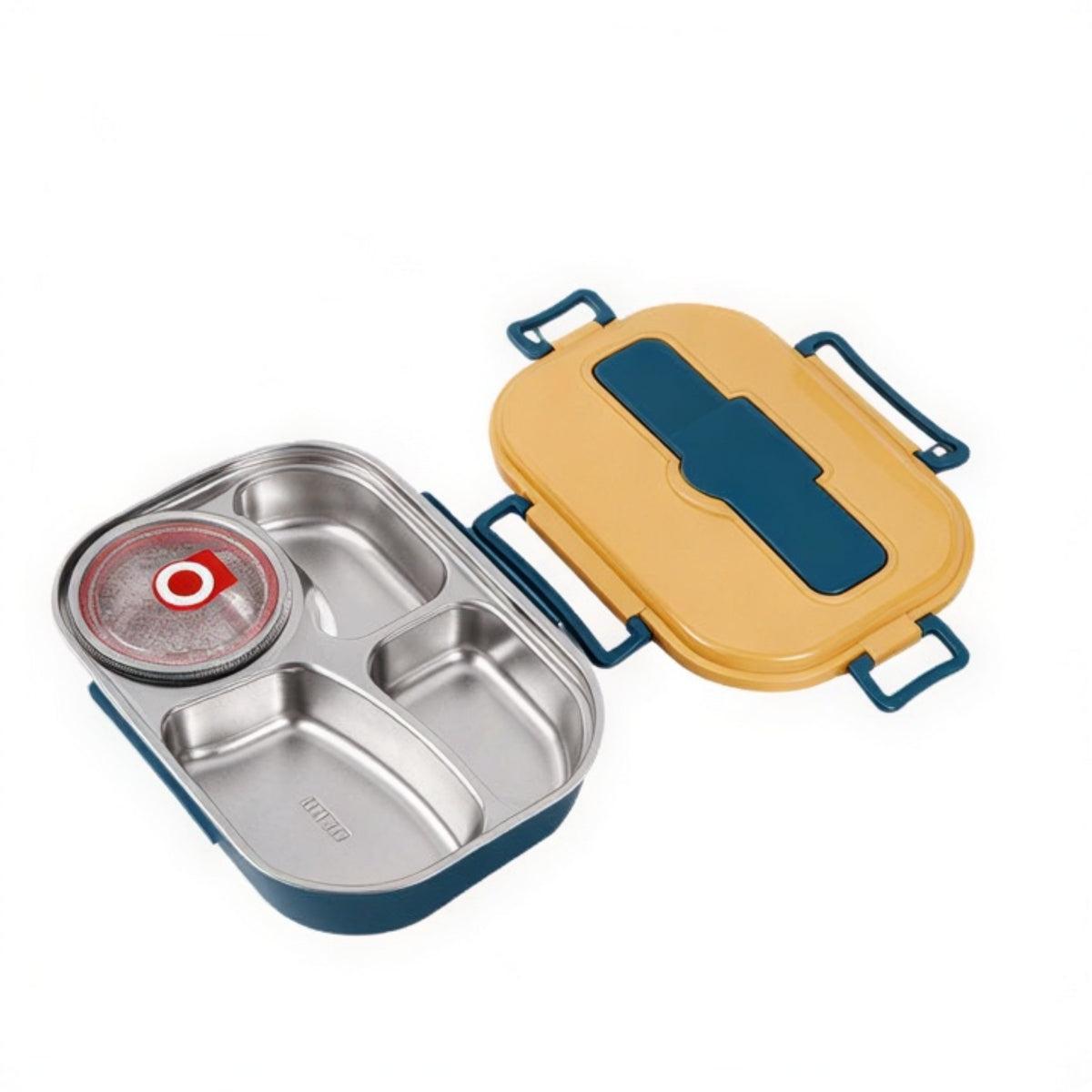 Insulated Lunch Box With Compartmentalised Trays And Utensils