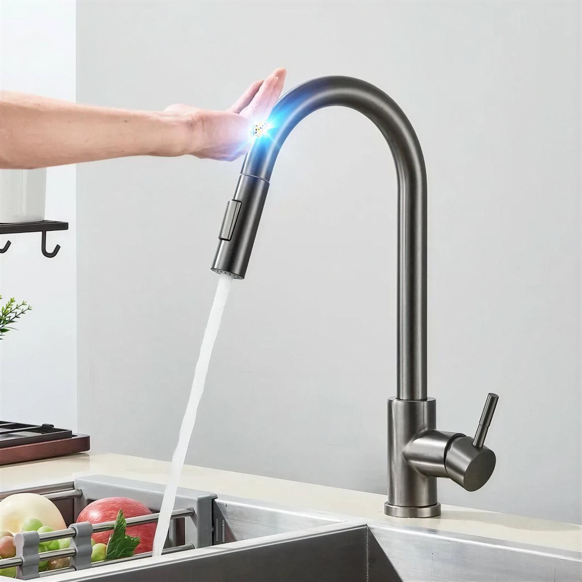 Kitchen Sink Mixer Tap With Pull Out Sprayer And Touch Sensor