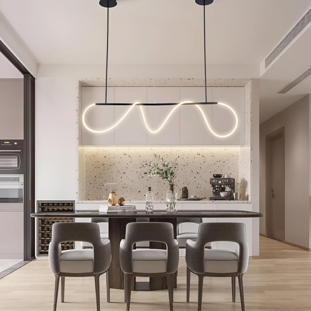 LED Ceiling Light with Flexible Tube and Modern Wave Design