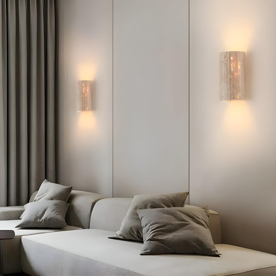 LED Wall Sconce Light With Natural Stone Shade