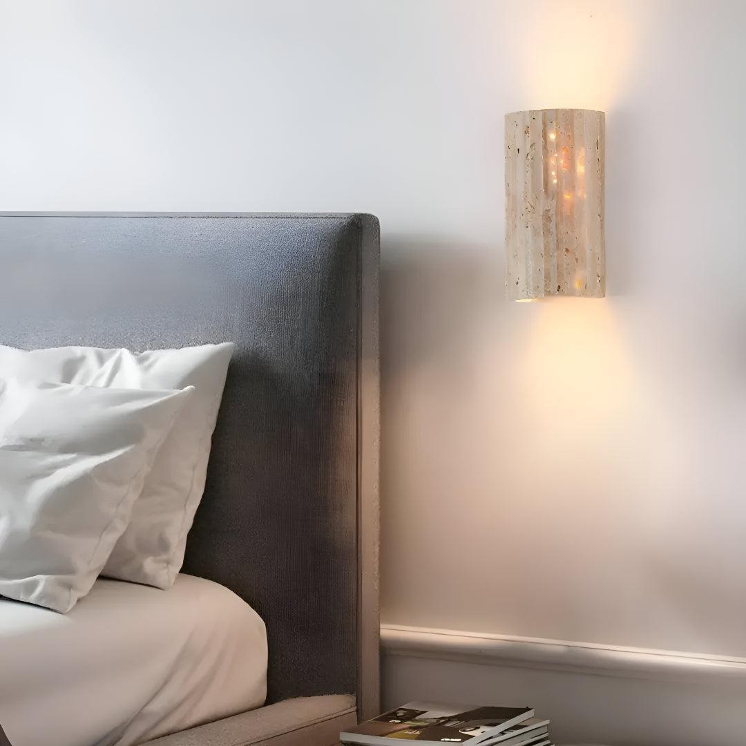 LED Wall Sconce Light With Natural Stone Shade