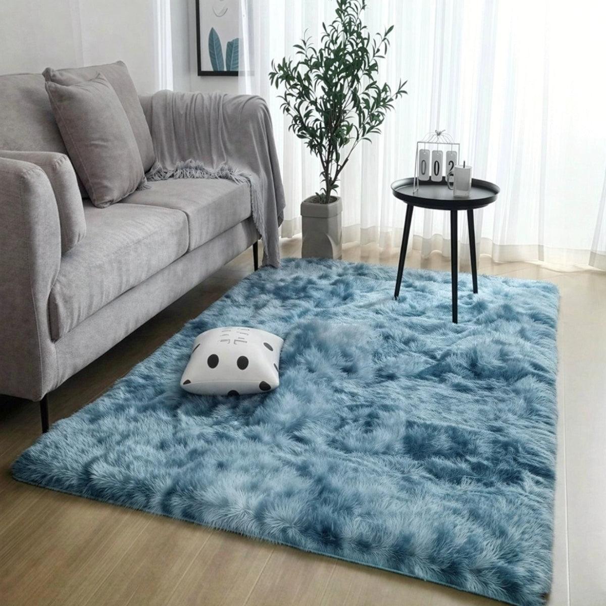 Large Shaggy Plush Living Room Rug With Anti Slip Backing