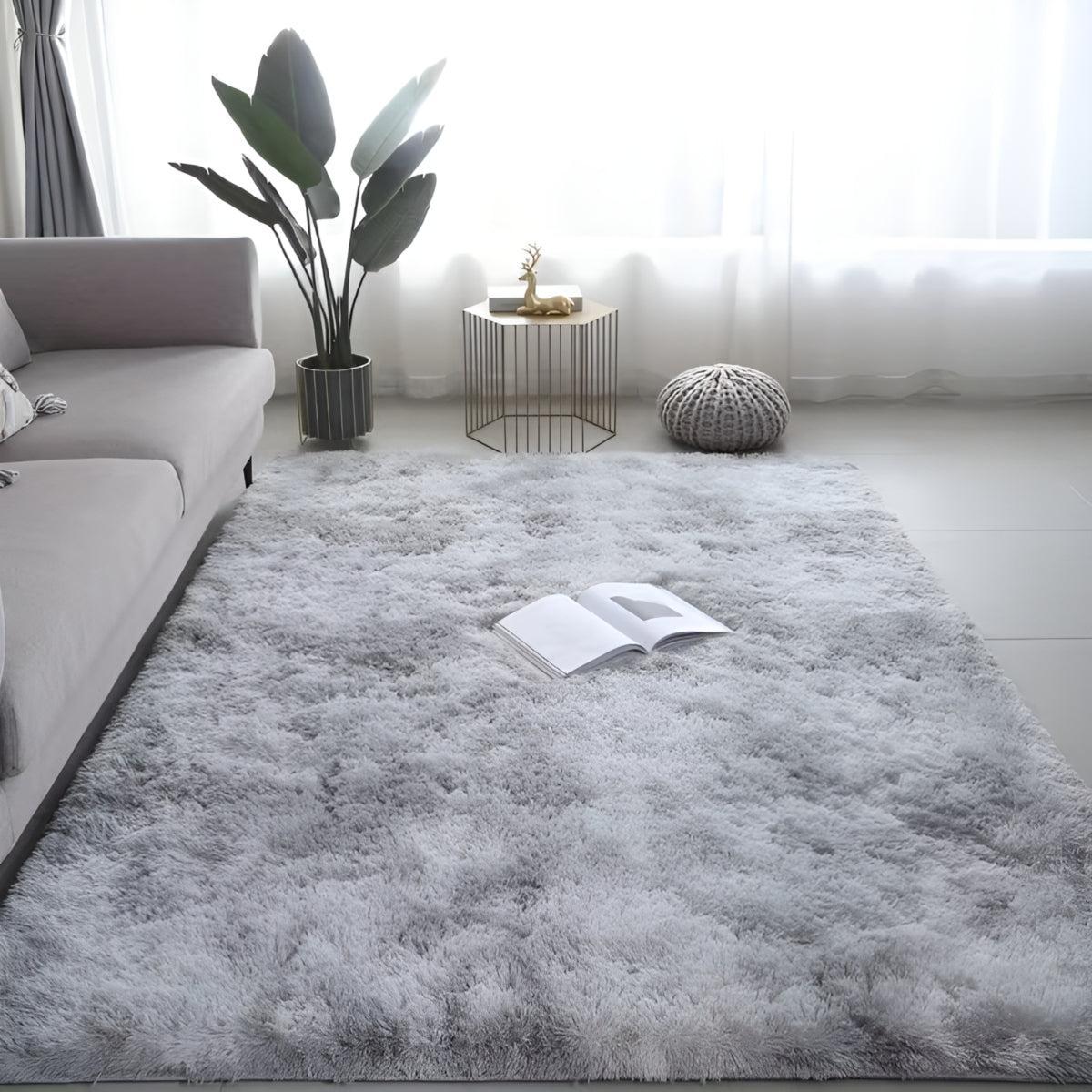 Large Shaggy Plush Living Room Rug With Anti Slip Backing