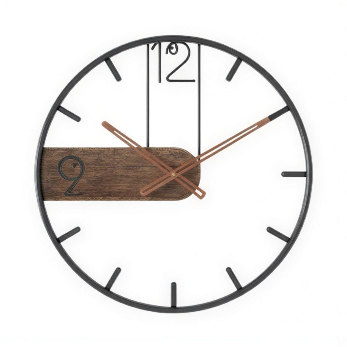 Large Wooden Wall Clock With Silent Modern Minimalist Timekeeping Style