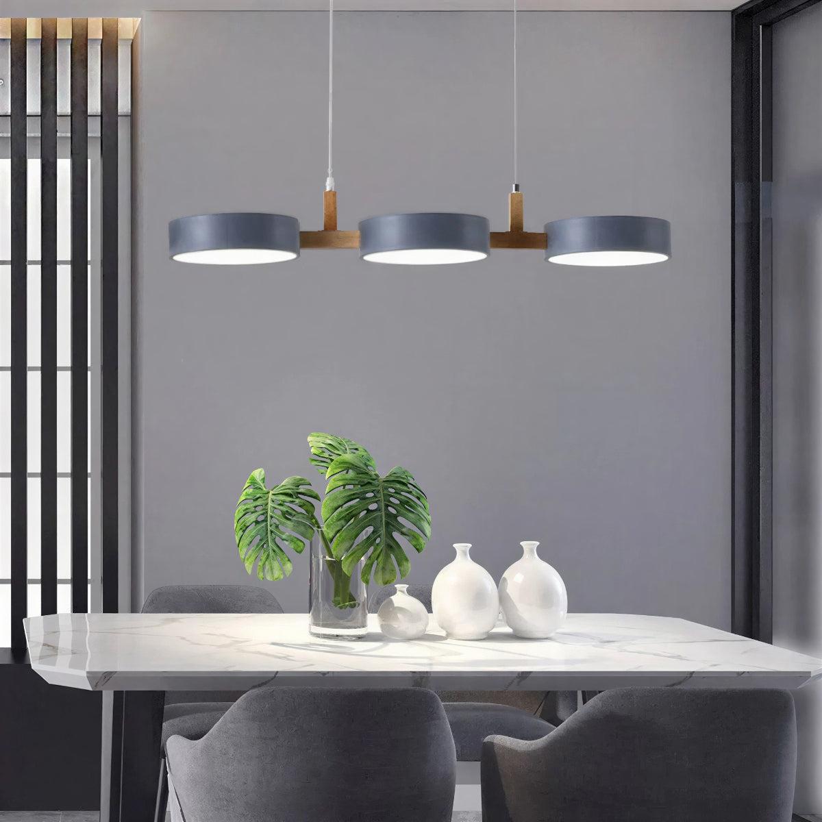 Linear Nordic Inspired Light With Triple Pendant Ceiling Lamp Fixture