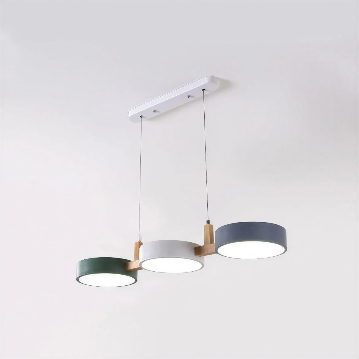 Linear Nordic Inspired Light With Triple Pendant Ceiling Lamp Fixture