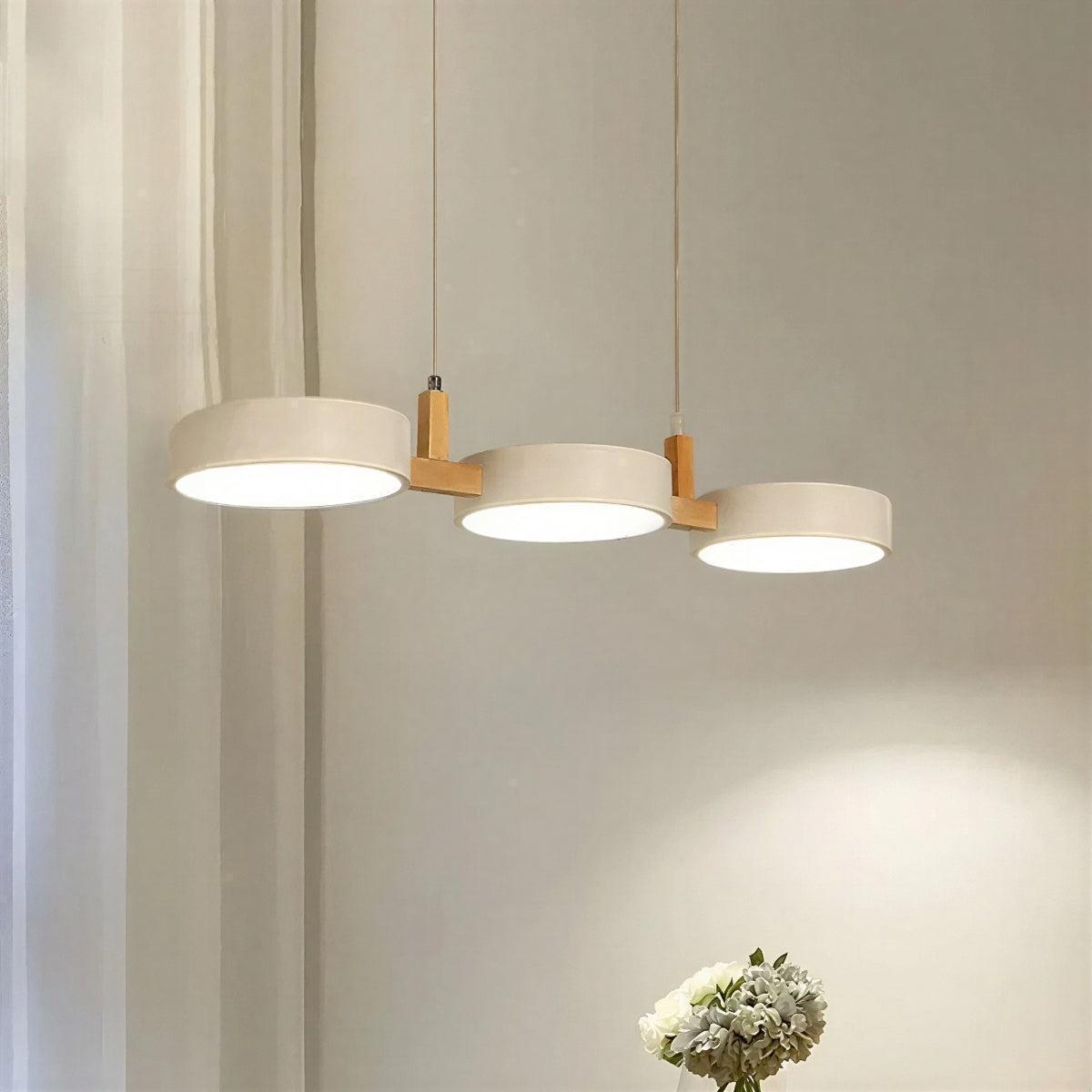 Linear Nordic Inspired Light With Triple Pendant Ceiling Lamp Fixture