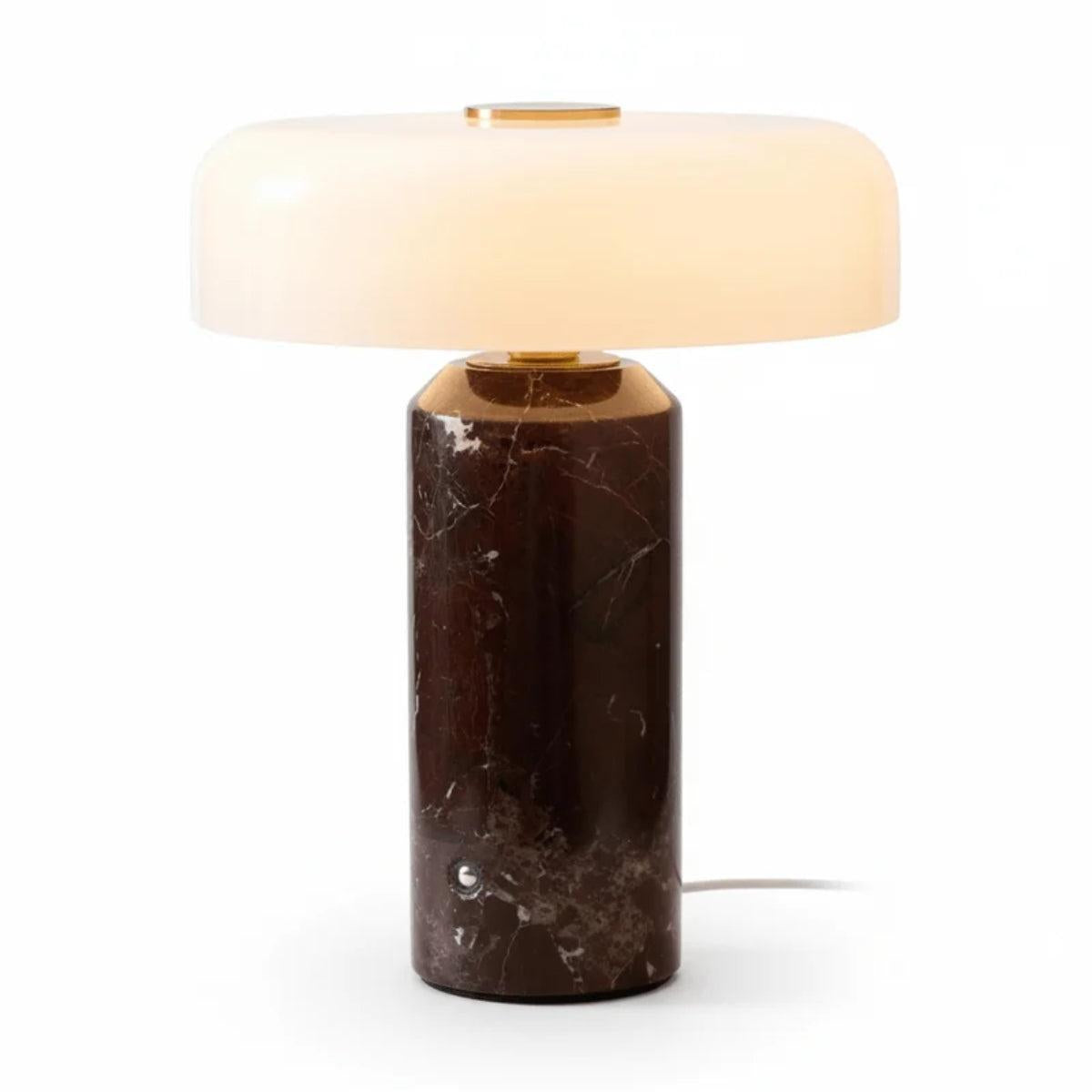 Marble Table Lamp With Opal Styled Shade