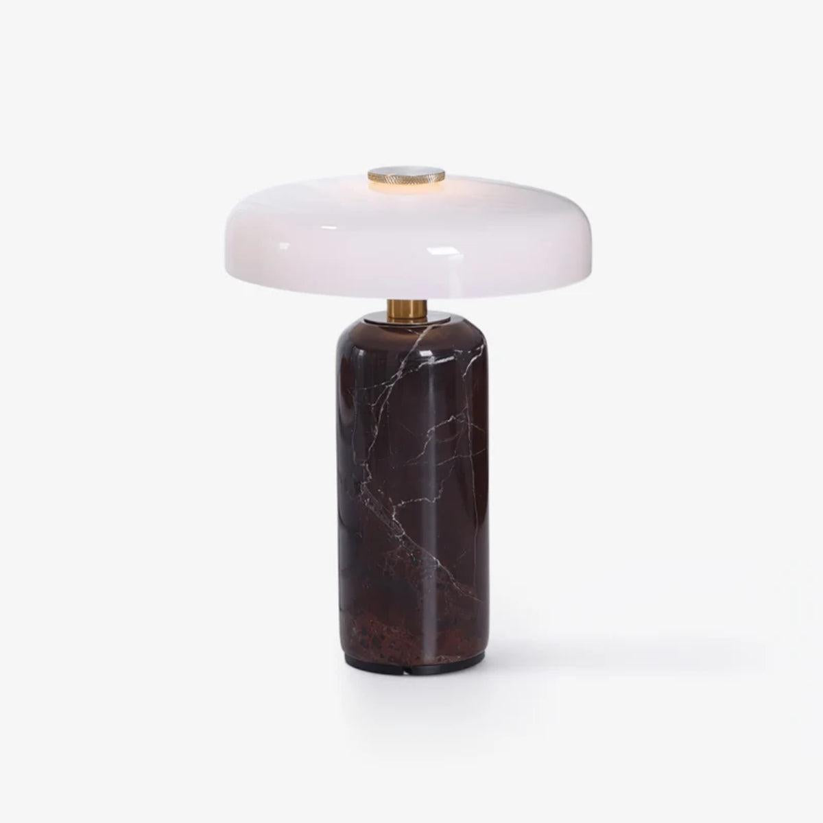 Marble Table Lamp With Opal Styled Shade