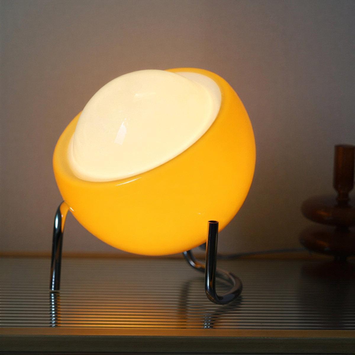 Mid Century Bauhaus Styled Table Lamp With Spherical Design Aesthetic