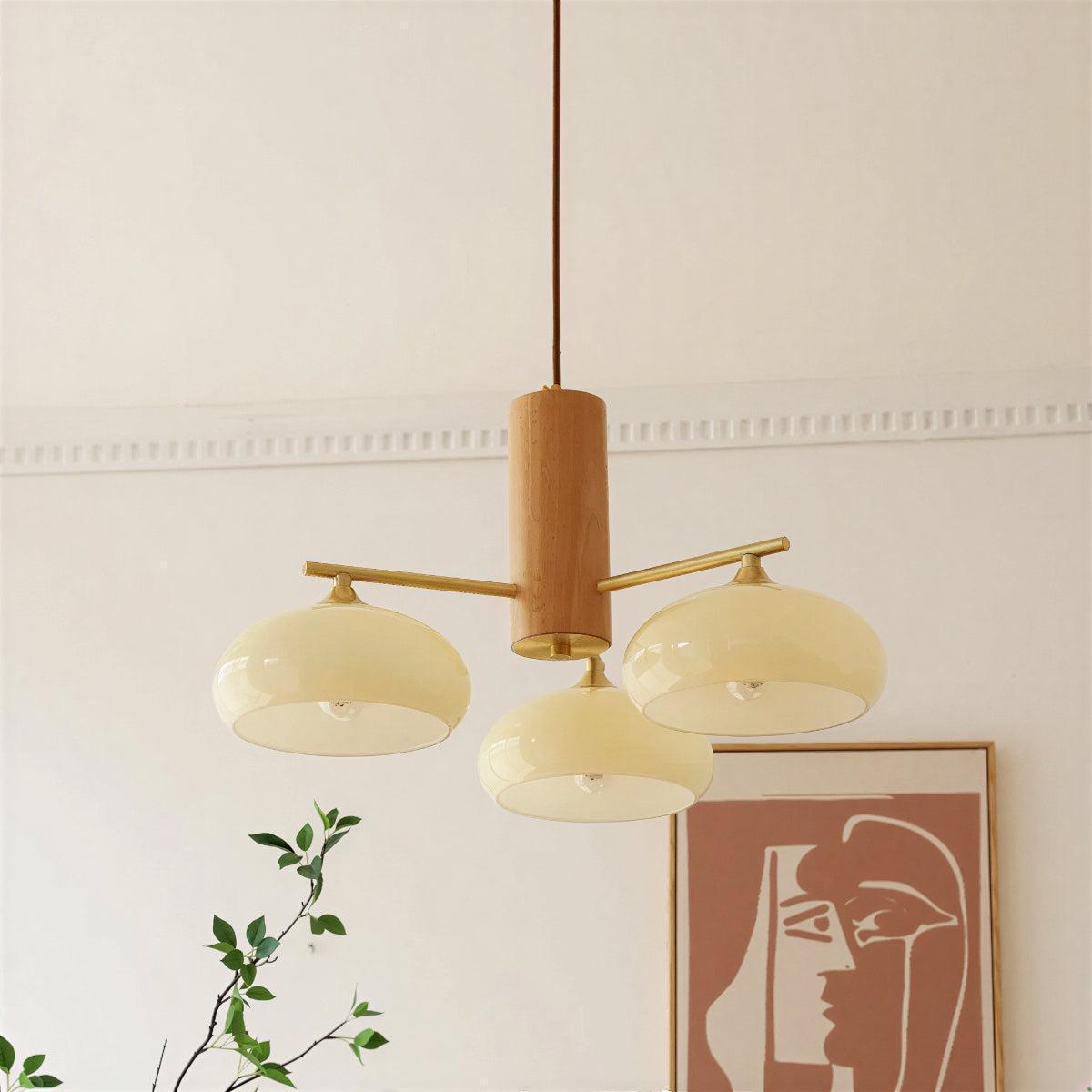 Mid Century Chandelier Ceiling Light Fixture With Elliptical Multi Head Design
