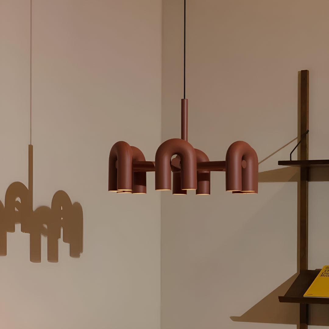 Mid Century Modern Chandelier Lighting With Unique Adjustable U-Shape Design