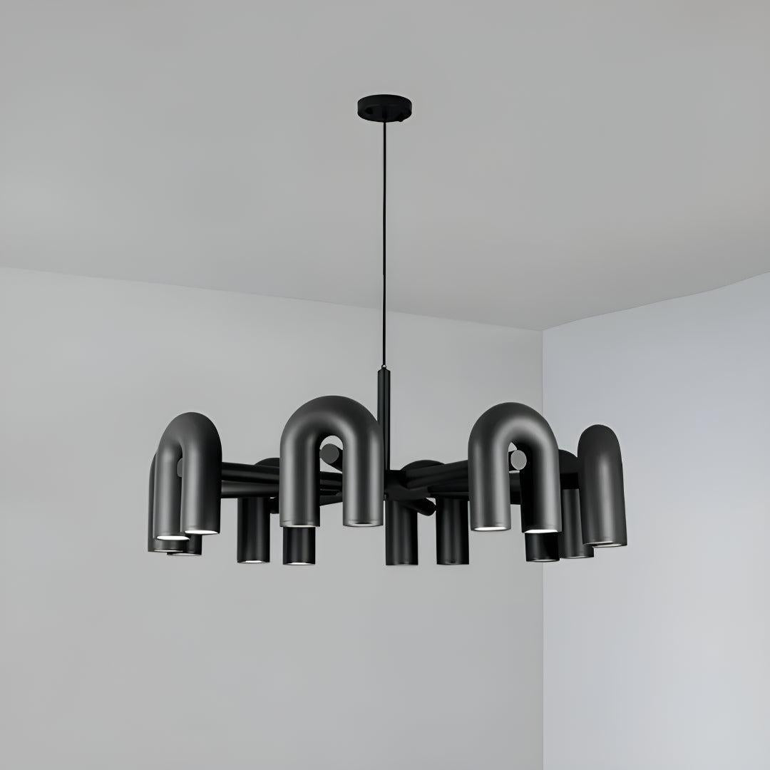 Mid Century Modern Chandelier Lighting With Unique Adjustable U-Shape Design