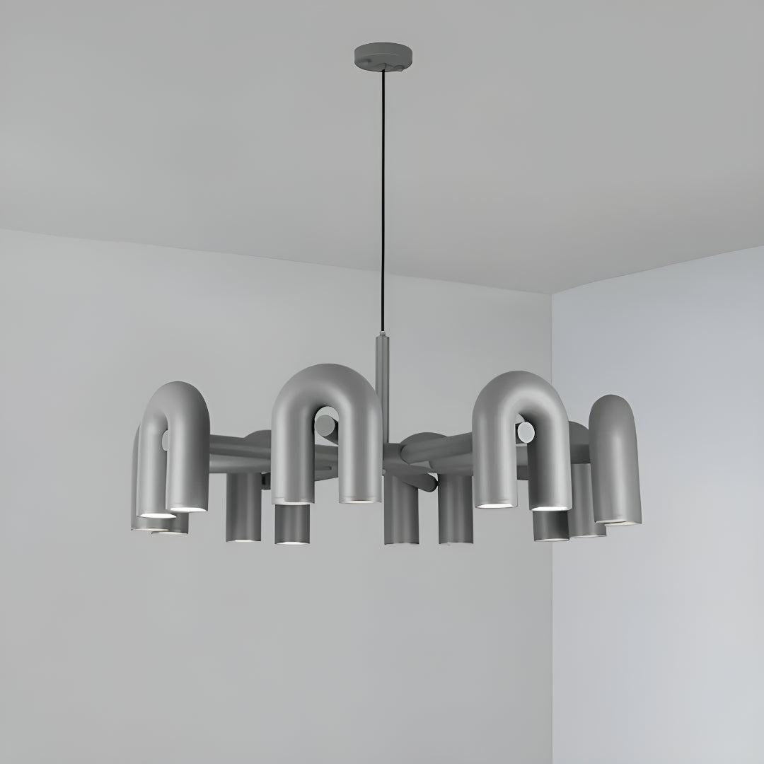 Mid Century Modern Chandelier Lighting With Unique Adjustable U-Shape Design