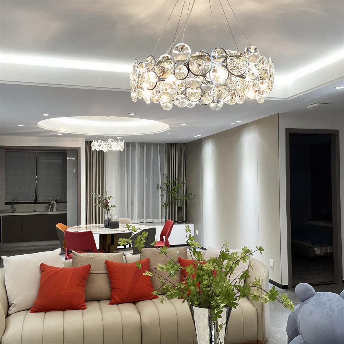 Mid Century Modern Crystal Chandelier Ceiling Light Fixture