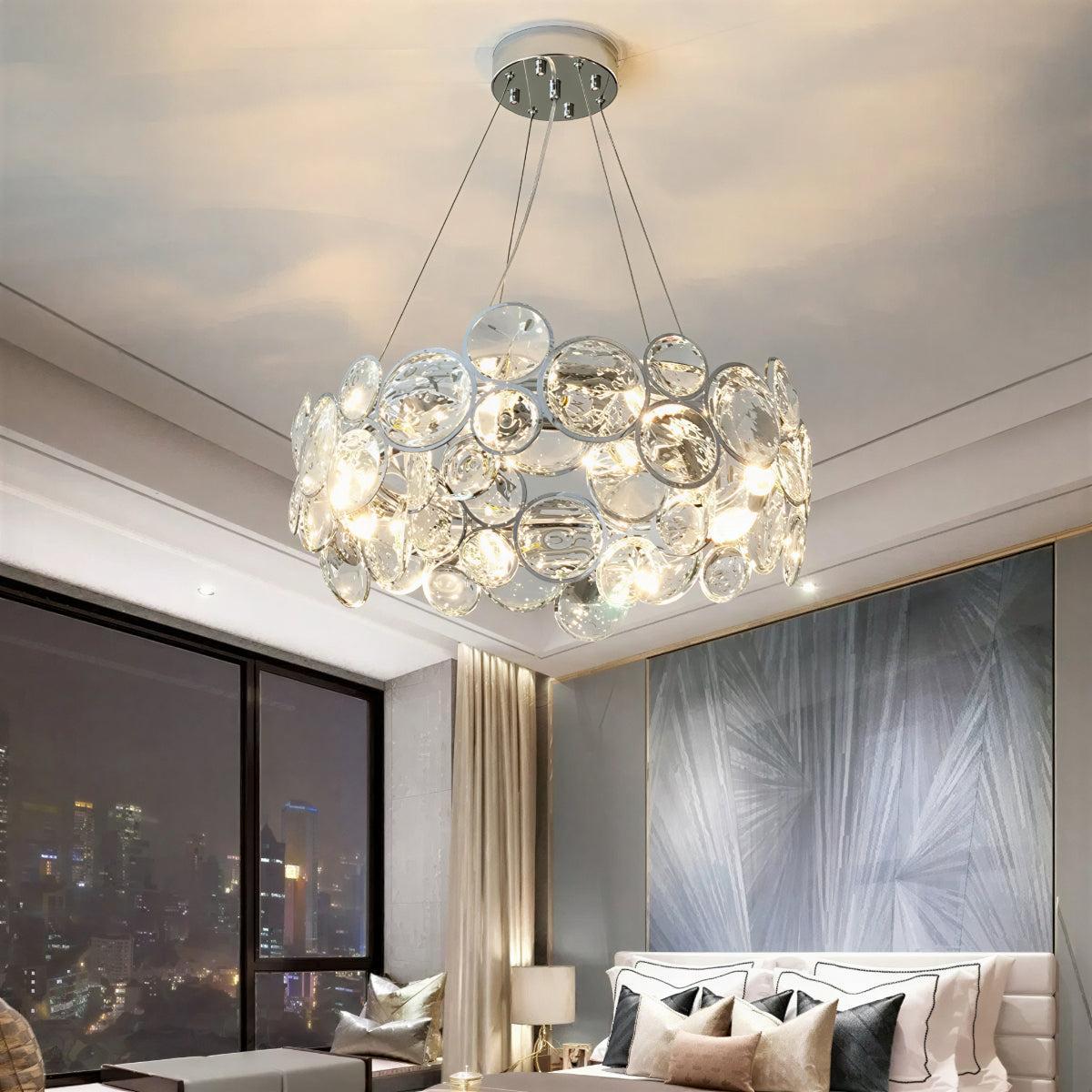 Mid Century Modern Crystal Chandelier Ceiling Light Fixture