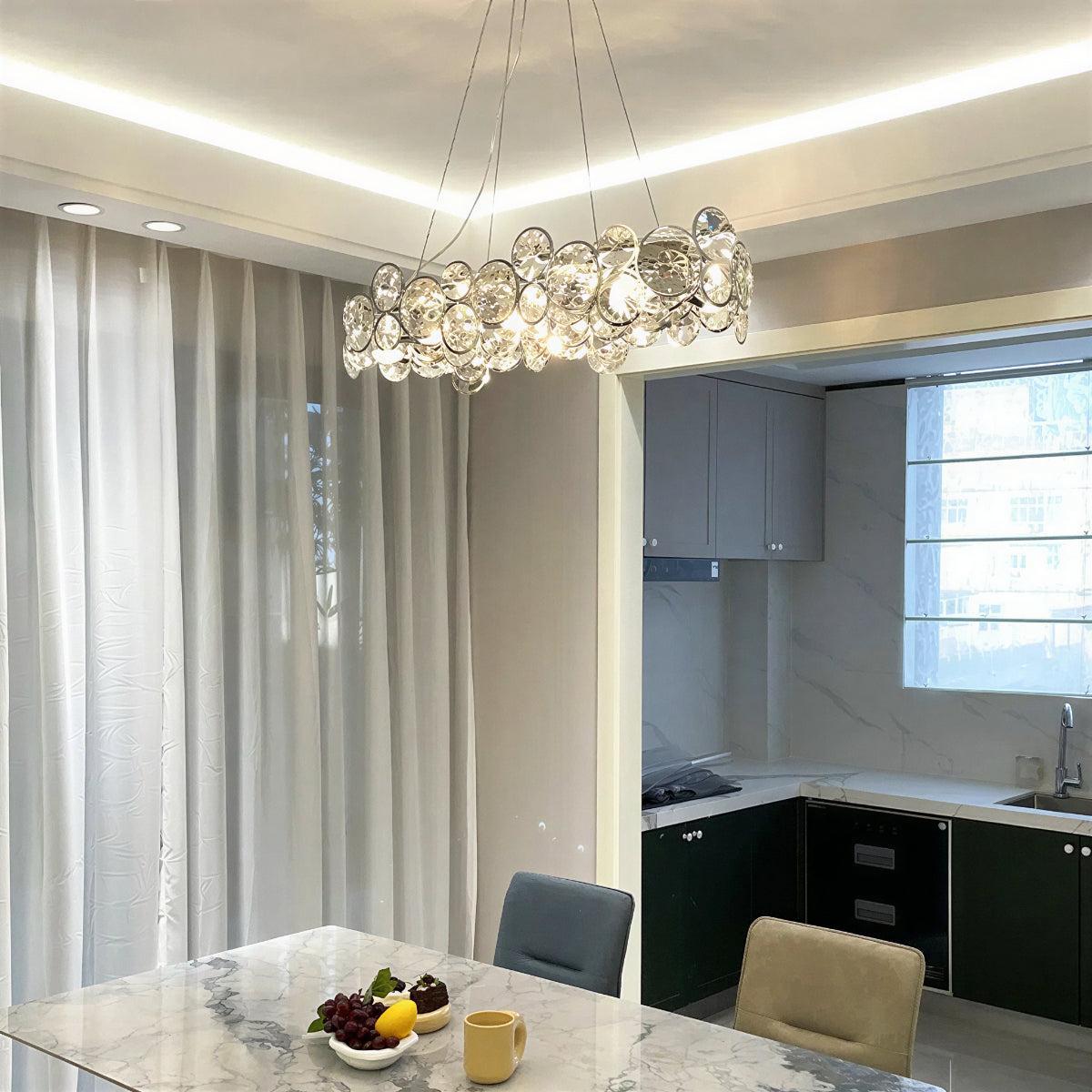 Mid Century Modern Crystal Chandelier Ceiling Light Fixture