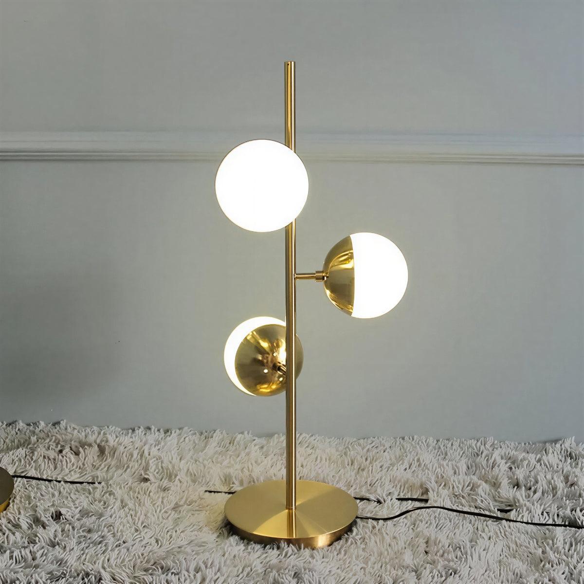 Mid Century Sputnik Floor Lamp With Glass Globe Shades