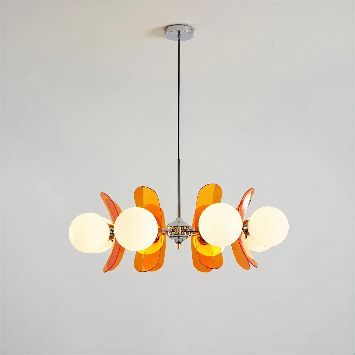 Mid Century Sputnik Pendant Ceiling Light With Glass Orb Shades
