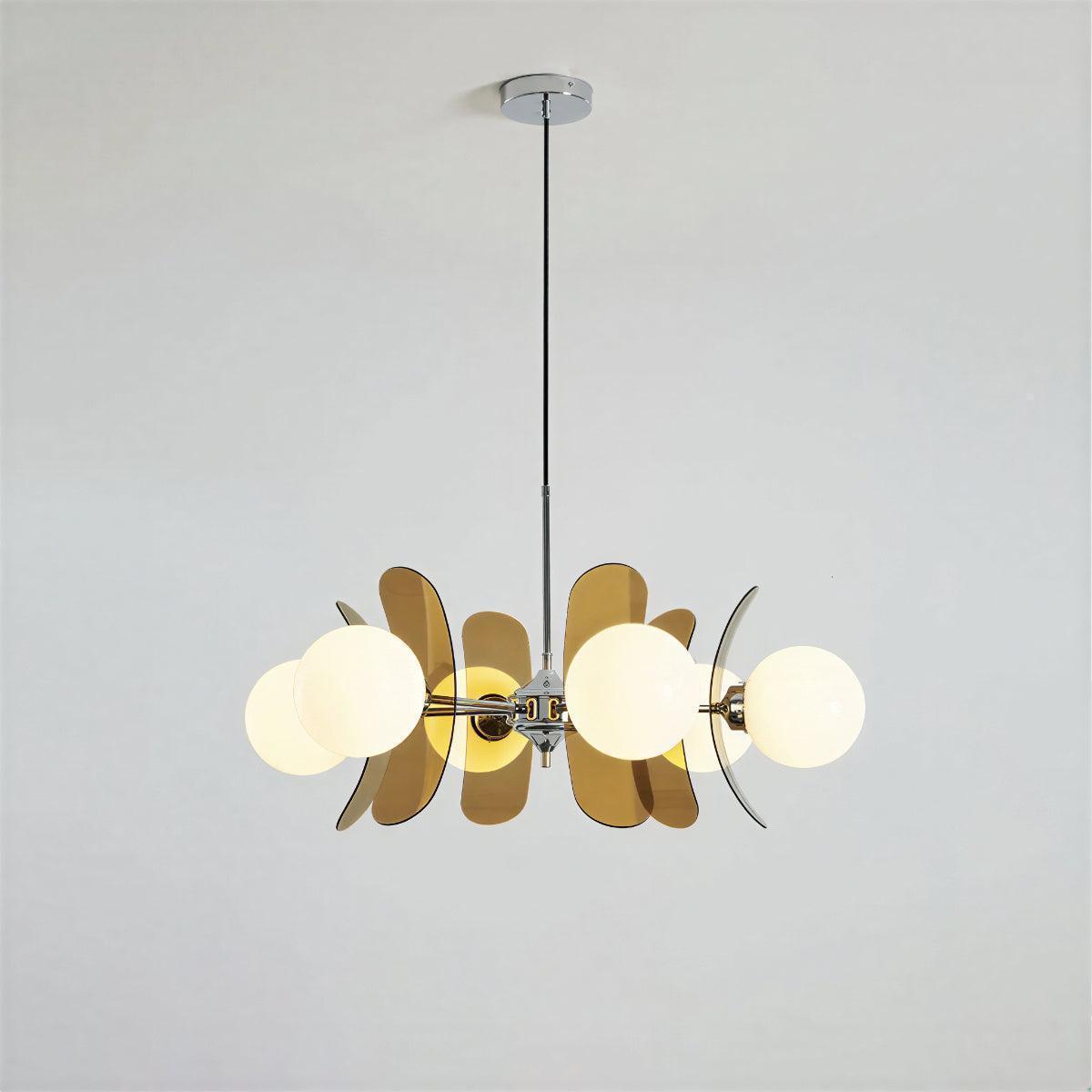 Mid Century Sputnik Pendant Ceiling Light With Glass Orb Shades