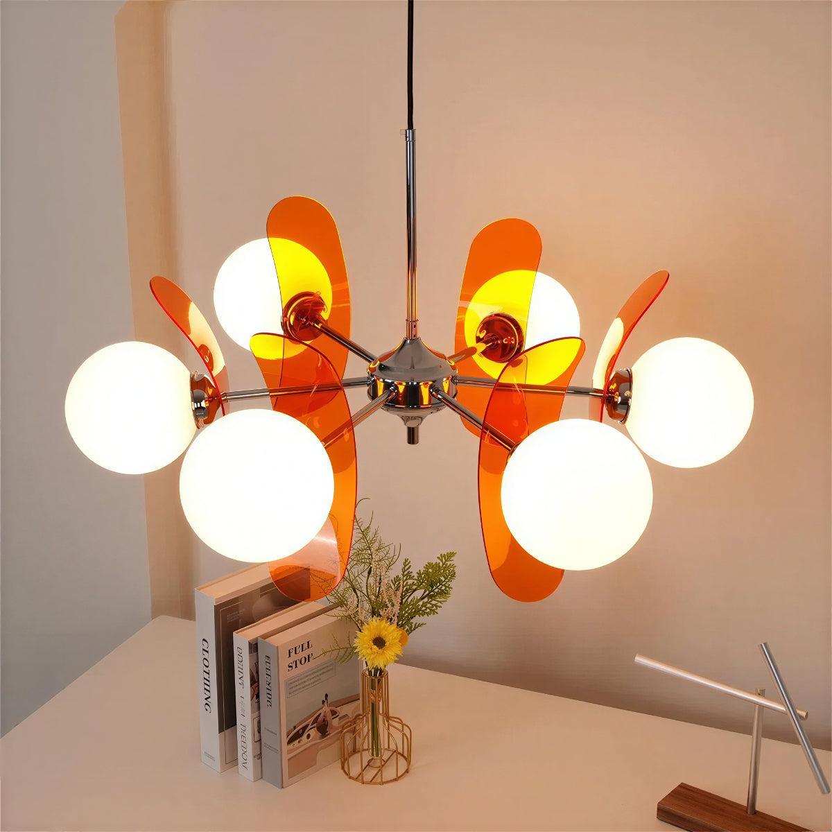 Mid Century Sputnik Pendant Ceiling Light With Glass Orb Shades