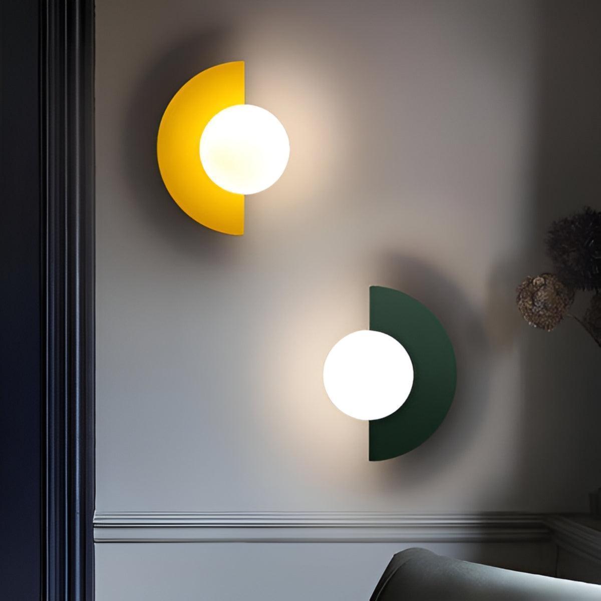 Mid Century Wall Lamp With Artistic Half Circle Design
