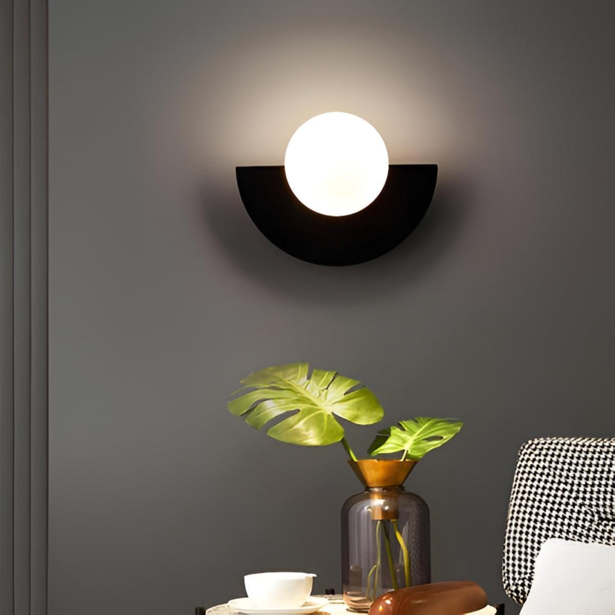 Mid Century Wall Lamp With Artistic Half Circle Design