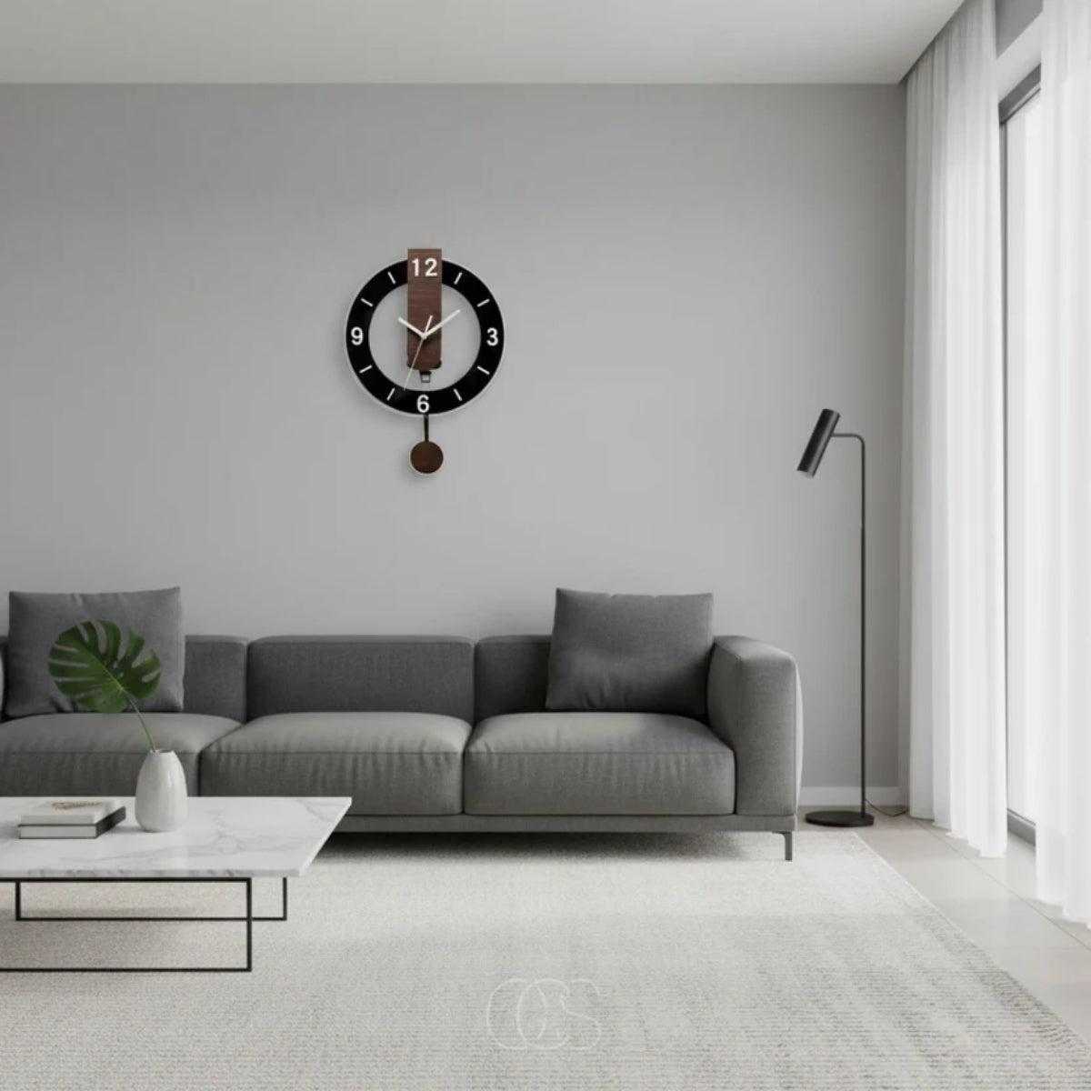 Minimalist Pendulum Wall Clock With Silent Movement
