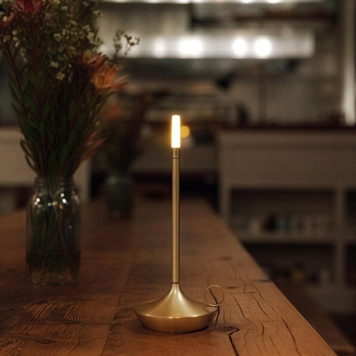 Minimalistic Candle Styled Rechargeable Cordless Table Lamp With Battery Operation