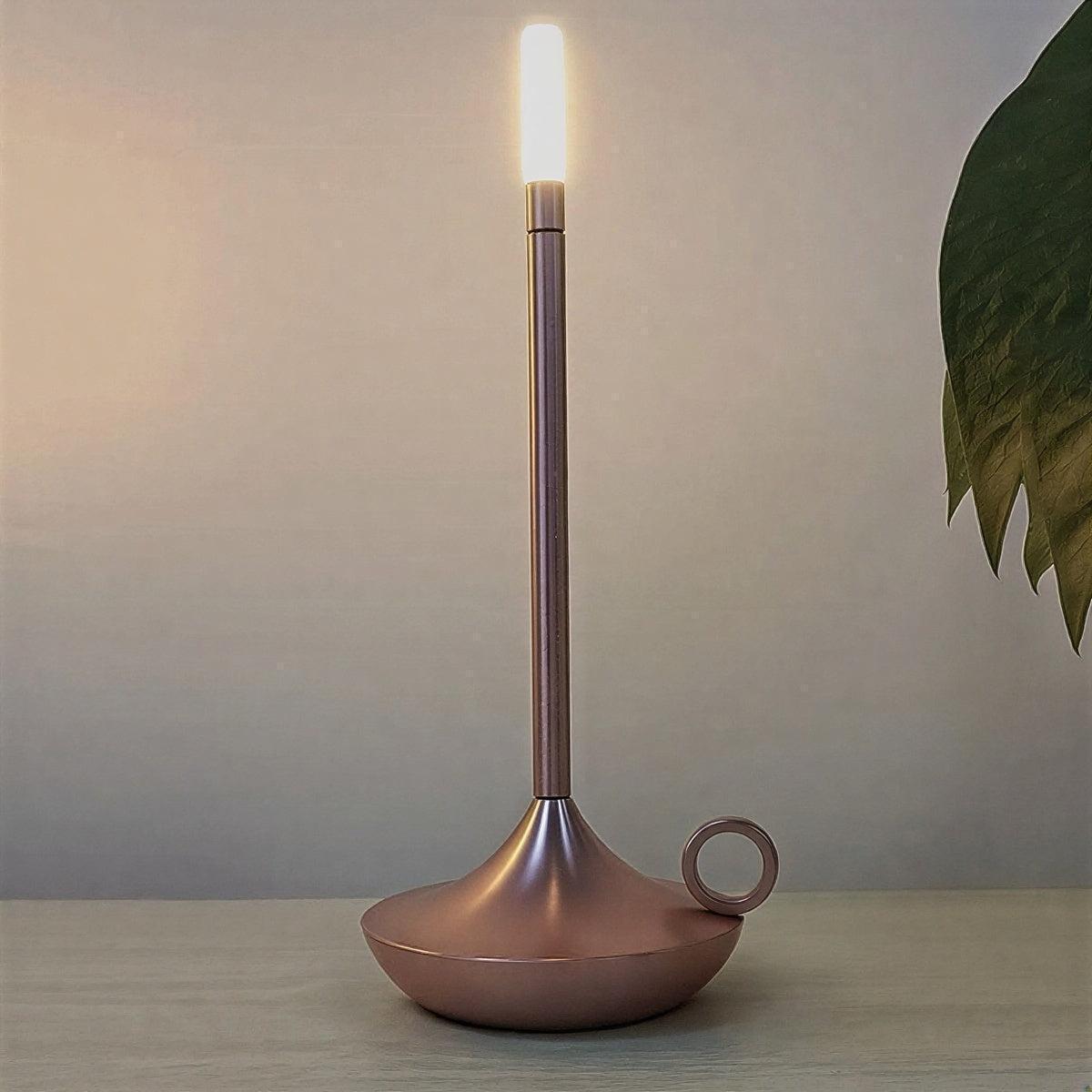 Minimalistic Candle Styled Rechargeable Cordless Table Lamp With Battery Operation