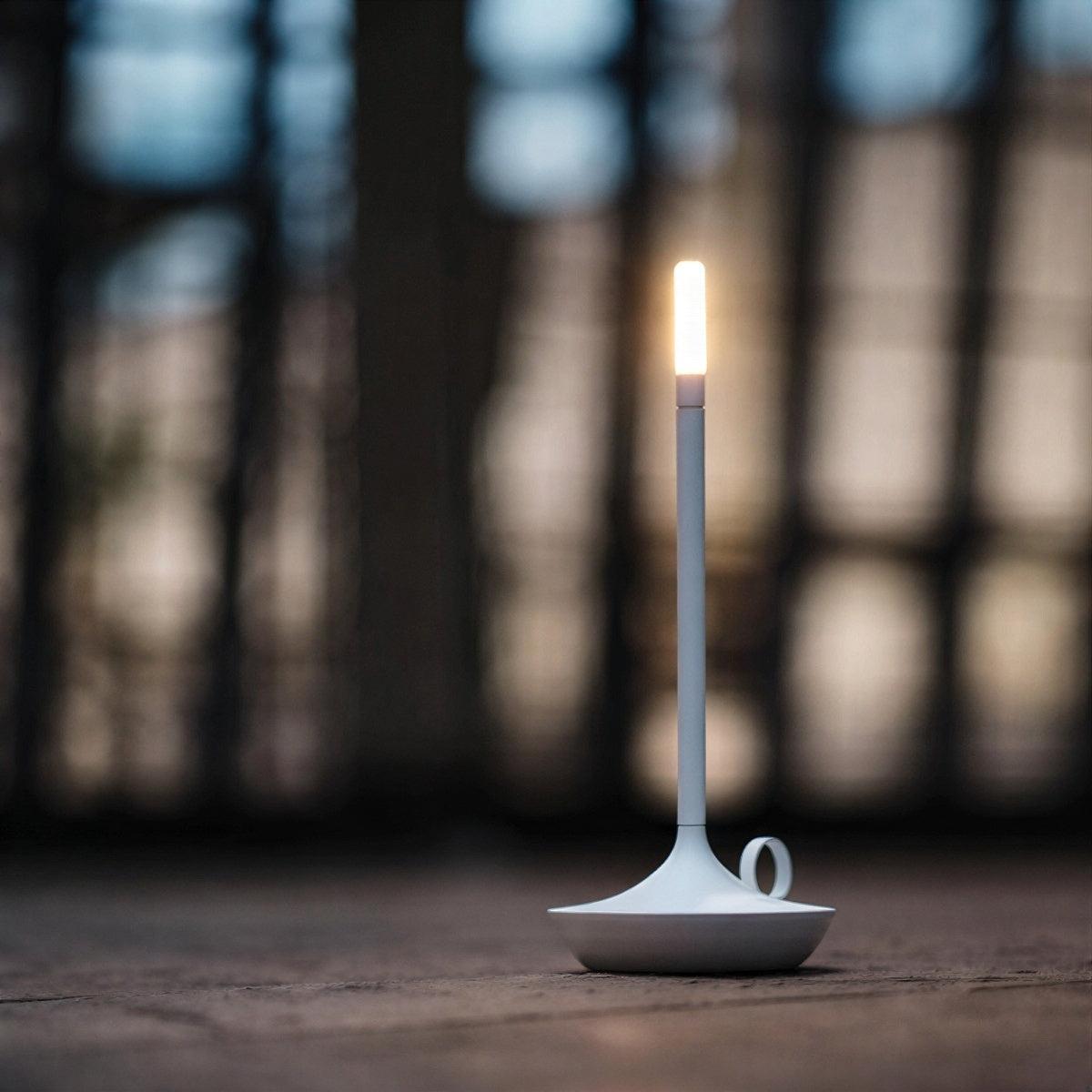 Minimalistic Candle Styled Rechargeable Cordless Table Lamp With Battery Operation