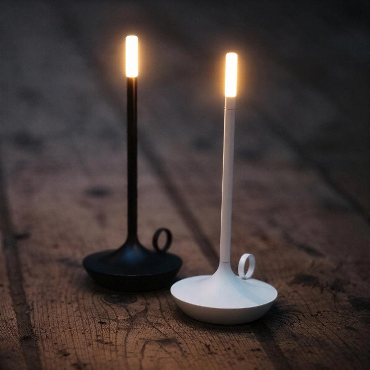 Minimalistic Candle Styled Rechargeable Cordless Table Lamp With Battery Operation