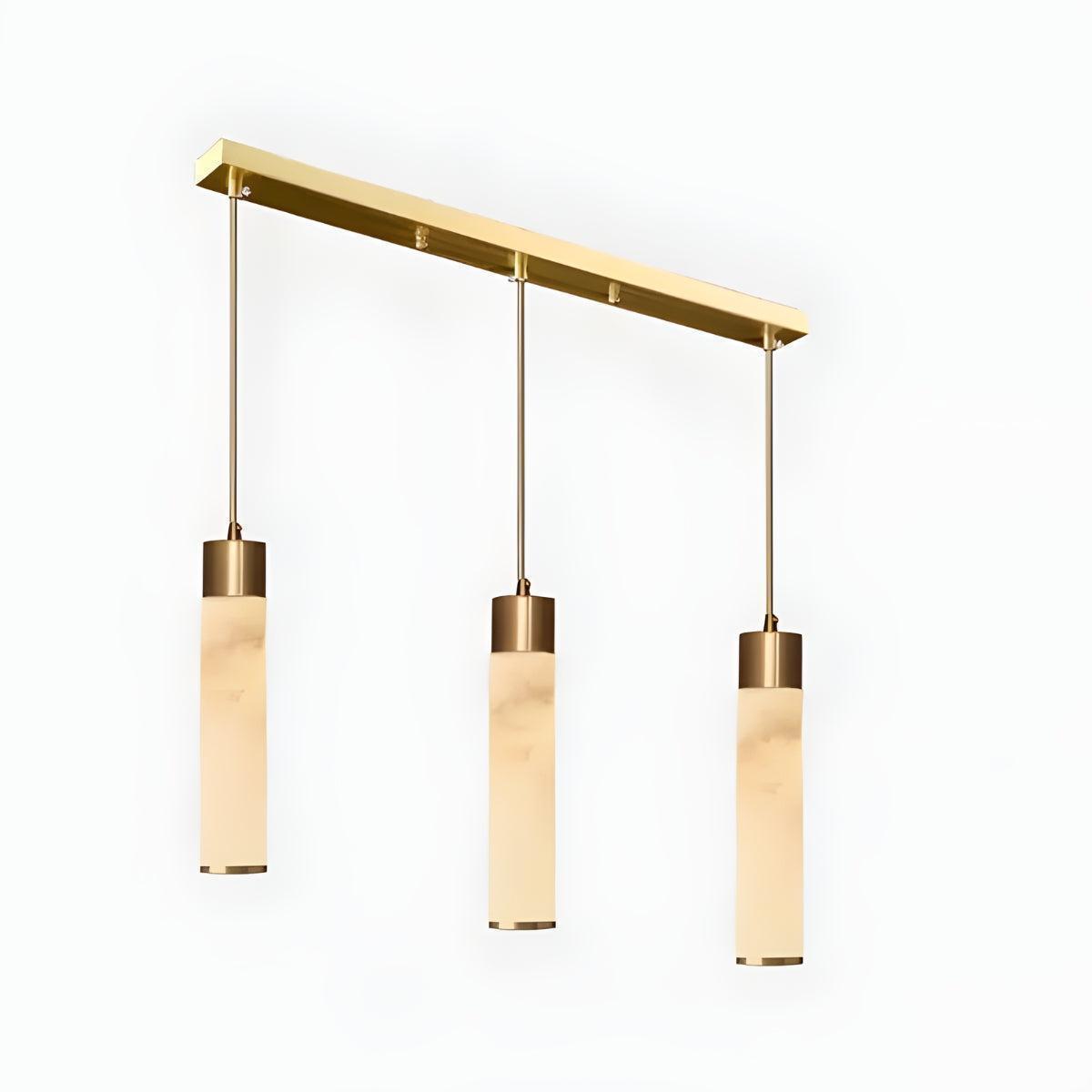 Modern Alabaster Ceiling Pendant Light With Marbled Detail And Brass Base