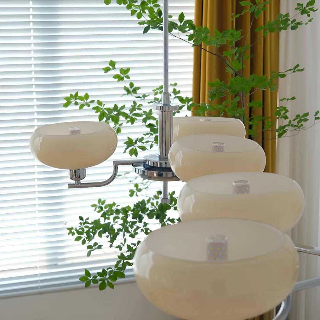 Modern Brass Chandelier Light With Bubble Glass Shades