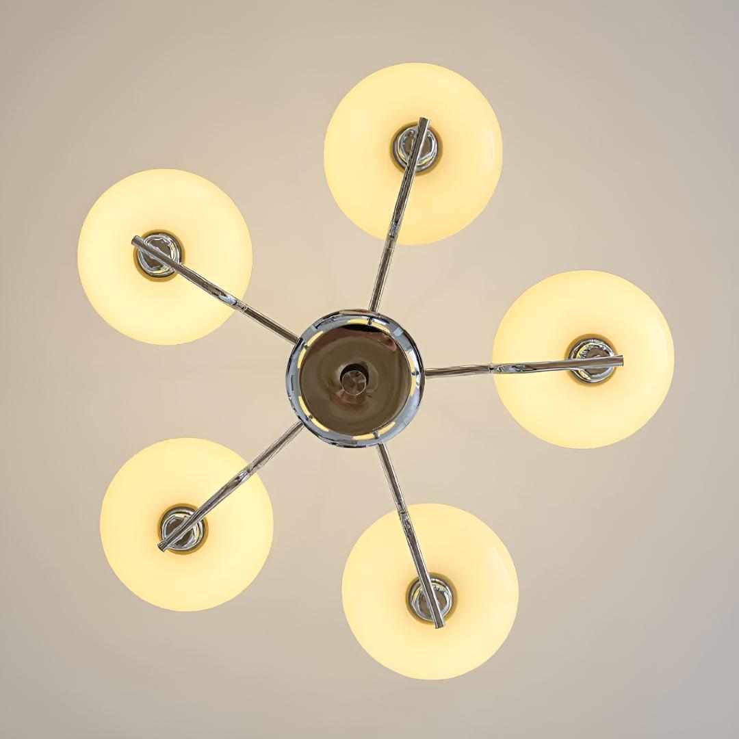 Modern Brass Chandelier Light With Bubble Glass Shades