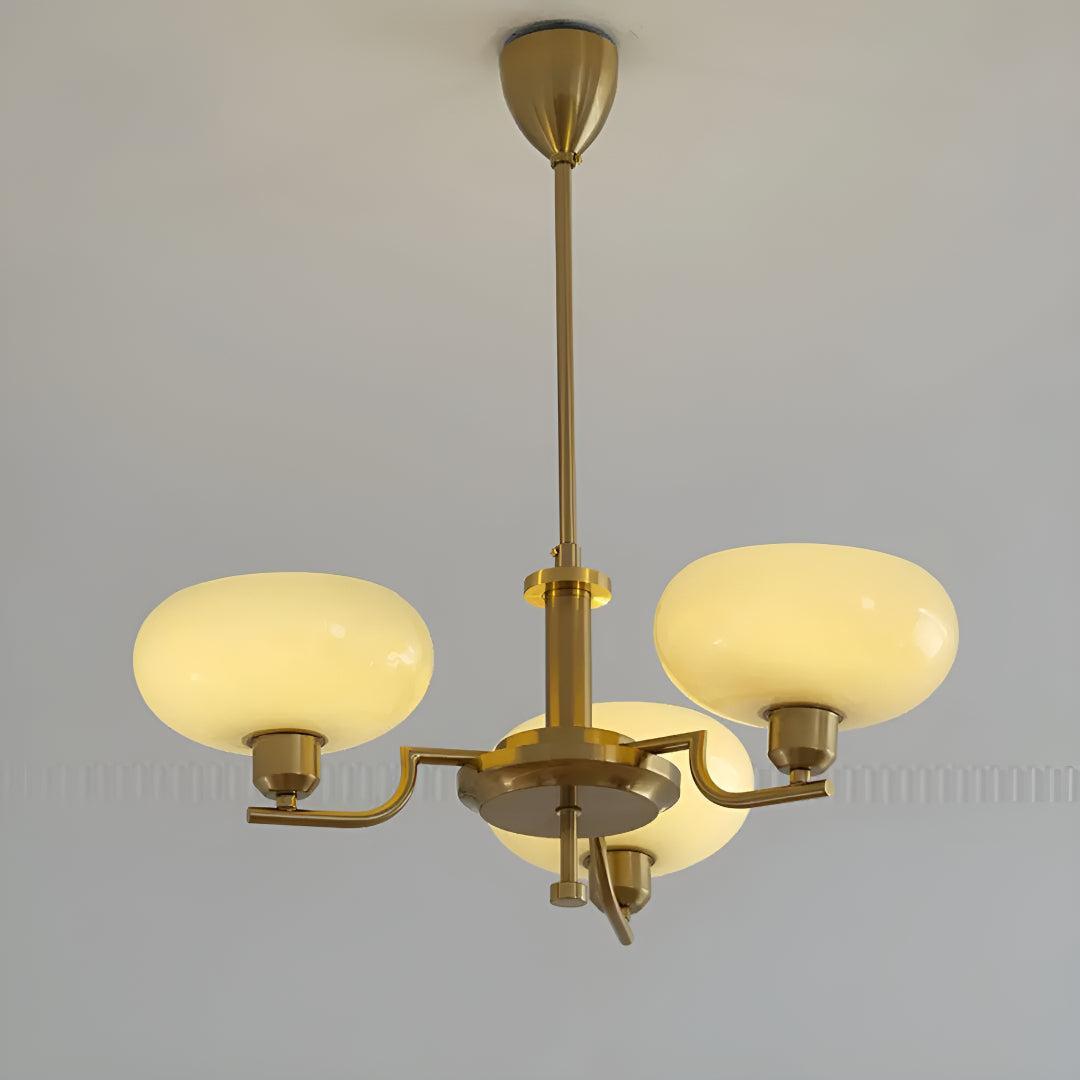 Modern Brass Chandelier Light With Bubble Glass Shades